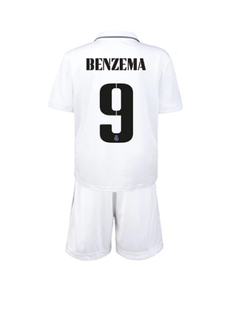 Real Madrid Karim Benzema #9 Heimtrikotsatz für Kinder 2022-23 Kurzarm (+ Kurze Hosen)